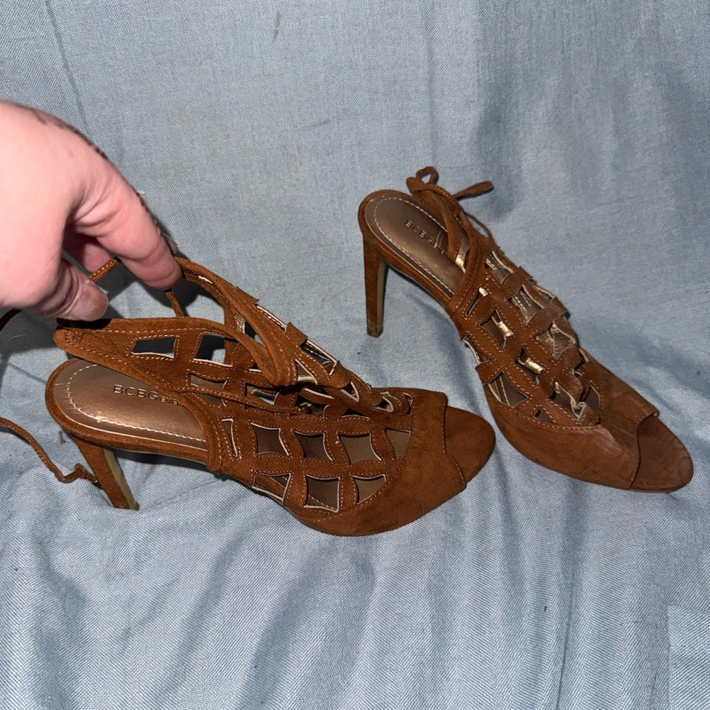 BCBGMaxAzria Brown Strappy Heels